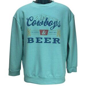 Cowboys & Beer Graphic Womens Sweatshirt Small
